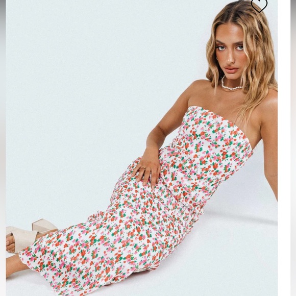 Princess Polly TIARNA STRAPLESS MIDI DRESS FLORAL - Picture 2 of 7